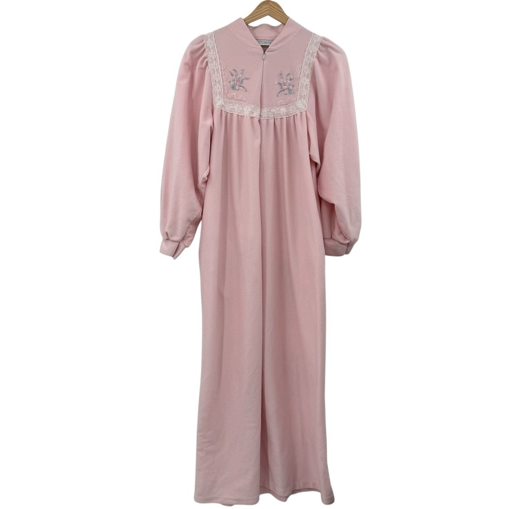 Vintage Gilligan O'Malley velour house coat‎ long zip robe